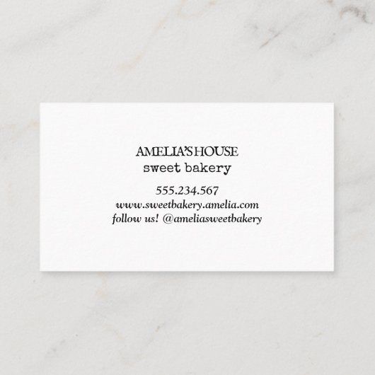 Carte De Visite Logo rustique maison simple personnalisé (Dos)