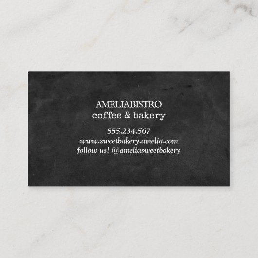 Carte De Visite Logo rustique maison sur mesure tableau noir simpl (Dos)