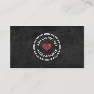 Carte De Visite Logo rustique maison sur mesure tableau noir simpl