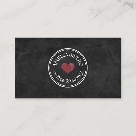 Carte De Visite Logo rustique maison sur mesure tableau noir simpl (Devant)