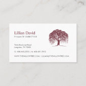 Carte De Visite Logo Rustique Moderne Bourgogne Willow Tree (Dos)