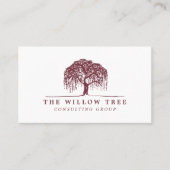 Carte De Visite Logo Rustique Moderne Bourgogne Willow Tree (Devant)