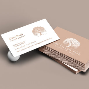 Carte De Visite Logo Rustique Moderne Cream Blush & White Willow T