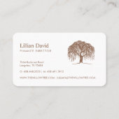 Carte De Visite Logo Rustique Moderne Tan Brown & Blanc Willow Tre (Dos)