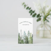 Carte De Visite Logo Rustique Watercolor Pine Forest (Debout devant)