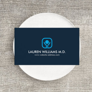 Carte De Visite Logo santé et bien-être en bleu
