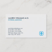 Carte De Visite Logo santé et bien-être en bleu (Dos)