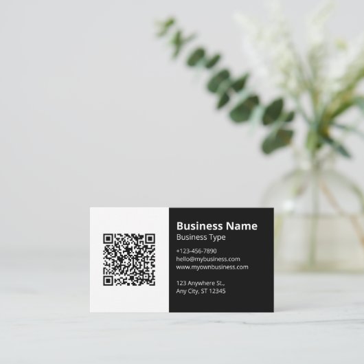 Carte De Visite Logo Scannable QR Code Site Web Social Media Icon (Debout devant)