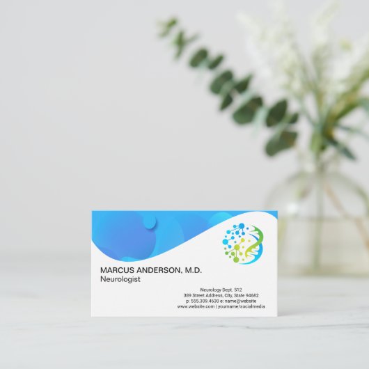 Carte De Visite Logo Science Tech | Code QR personnalisé (Debout devant)