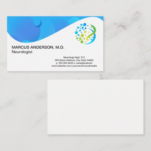 Carte De Visite Logo Science Tech | Code QR personnalisé (Devant / Derrière)