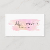 Carte De Visite Logo script rose arc-en-ciel maquillage qr code (Devant)