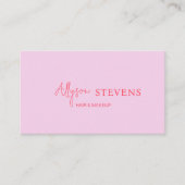 Carte De Visite Logo script rouge rose cheveux maquillage qr code (Devant)