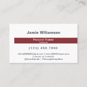 Carte De Visite Logo Services Grey Red Accent Personal Trainer (Dos)