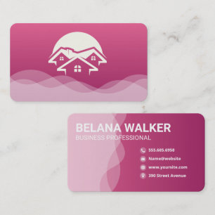 Carte De Visite Logo silhouette de maisons Immobilier