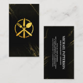 Carte De Visite Logo Silverware Gold | Marbre noir (Devant / Derrière)