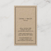 Carte De Visite Logo simple à domicile Monogramme Kraft vertical e (Dos)
