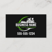 Carte De Visite Logo simple Black Green Lawn Mowing Service (Devant)