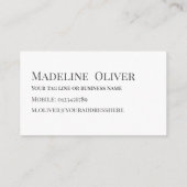 Carte De Visite Logo Simple Black Modern (Dos)