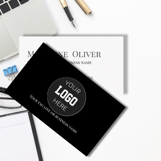 Carte De Visite Logo Simple Black Modern