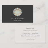 Carte De Visite Logo Simple Blue Lotus (Devant / Derrière)