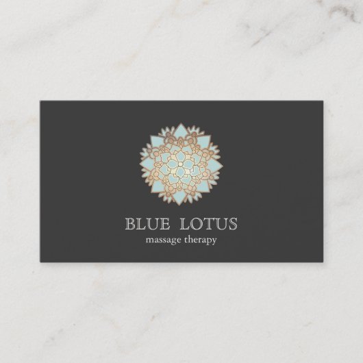Carte De Visite Logo Simple Blue Lotus (Devant)