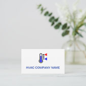 Carte De Visite Logo simple (Chauffage, Cool) AC professionnel (Debout devant)