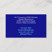 Carte De Visite Logo simple (Chauffage, Cool) AC professionnel (Dos)
