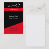 Carte De Visite Logo simple Cheval rouge et blanc (Devant / Derrière)