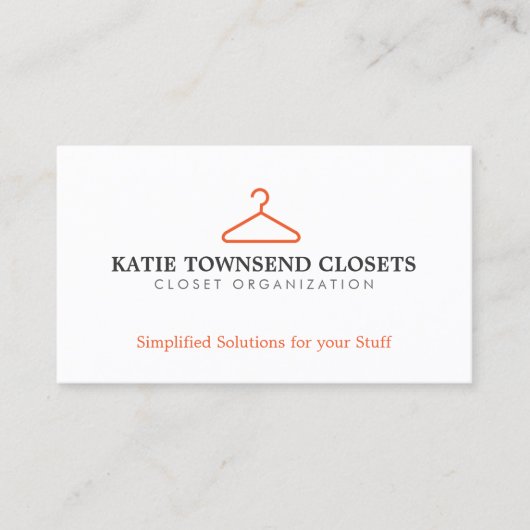 Carte De Visite Logo simple cintre pour Vêtements Biz, nettoyants  (Devant)