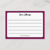 Carte De Visite Logo Simple Couleur Vin Avec Lignes (Dos)