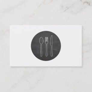 Carte De Visite Logo Simple Cutlery pour la restauration, Chefs