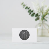 Carte De Visite Logo Simple Cutlery pour la restauration, Chefs (Debout devant)