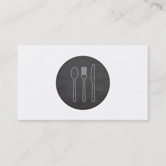 Carte De Visite Logo Simple Cutlery pour la restauration, Chefs (Devant)