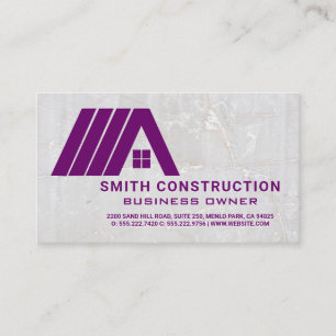 Carte De Visite Logo simple de l'agent immobilier violet Fond en