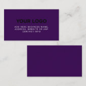Carte De Visite Logo simple de société | Violet (Devant / Derrière)
