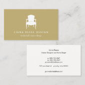 Carte De Visite Logo simple décorateur blanc fauteuil français (Devant / Derrière)