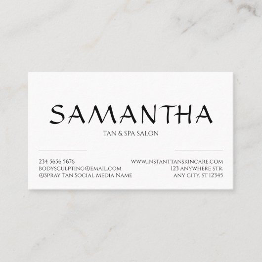 Carte De Visite Logo simple en forme propre moderne (Devant)