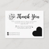 Carte De Visite Logo simple en noir blanc Merci client (Devant)