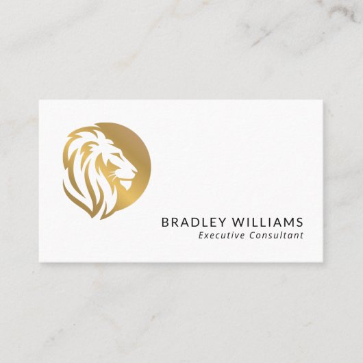 Carte De Visite Logo simple en or Lion (Devant)