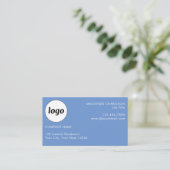 Carte De Visite Logo simple et bleu texte (Debout devant)