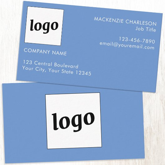 Carte De Visite Logo simple et bleu texte