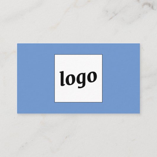 Carte De Visite Logo simple et bleu texte (Dos)