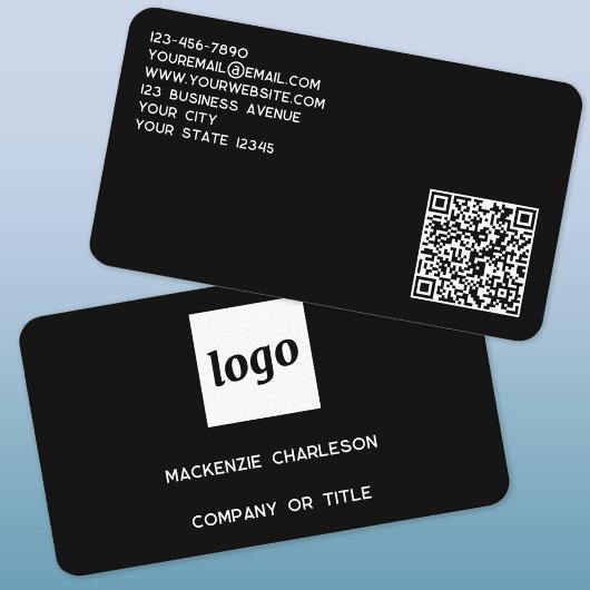 Carte De Visite Logo Simple et Code QR