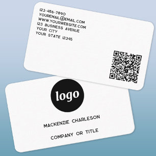 Carte De Visite Logo Simple et Code QR