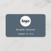 Carte De Visite Logo Simple et Code QR Gris Charbon (Devant)