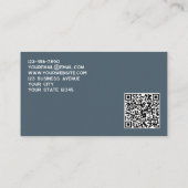 Carte De Visite Logo simple et code QR gris charbon (Dos)