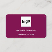 Carte De Visite Logo simple et code QR Magenta Pink (Devant)