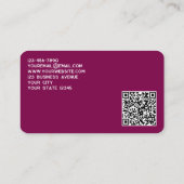 Carte De Visite Logo simple et code QR Magenta Pink (Dos)