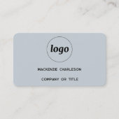 Carte De Visite Logo simple et code QR Poudre bleu (Devant)