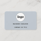 Carte De Visite Logo simple et code QR Poudre bleu (Devant)
